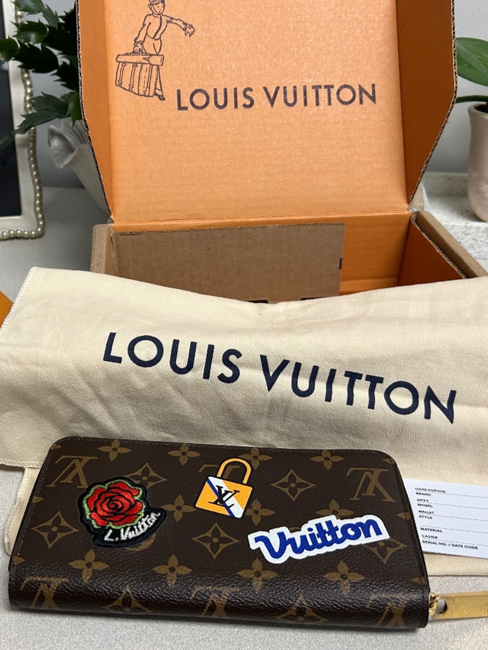 Louis Vuitton Monogram Travel Stickers Zippy Full Size Limited Edition Wallet